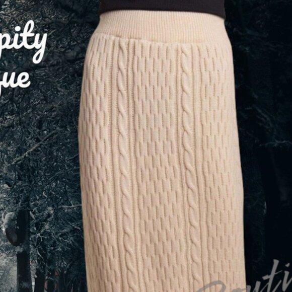 Snuggle Comfy High Neck Long Sleeve Zip Up Cardigan Maxi Skirt Sweater Set - Picture 5 of 12